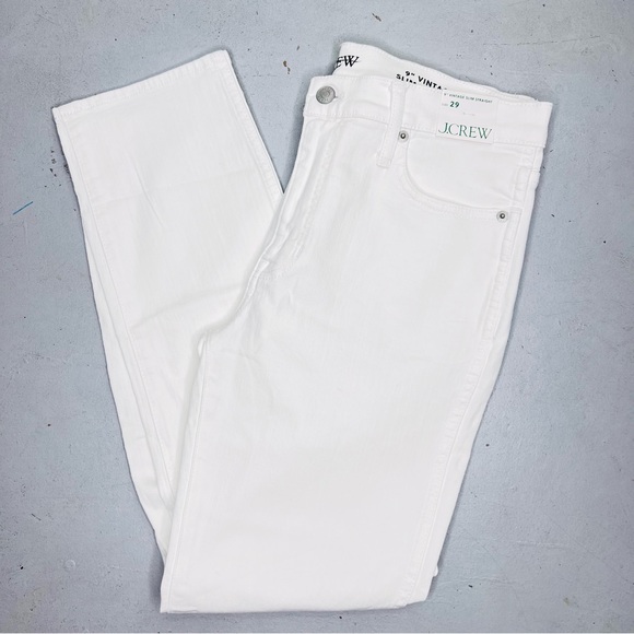 J.Crew 9” Vintage Slim-Straight Mid-Rise White Demin Jeans Size 29 - Picture 5 of 15
